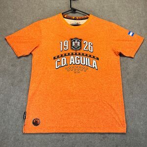 C.D. Aguila Soccer Futbol Shirt Men's Large Orange Short Sleeve MACA El Salvador